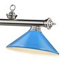 Z-Lite Cordon 3 Light Billiard, Brushed Nickel & Electric Blue 2306-3BN-MEB